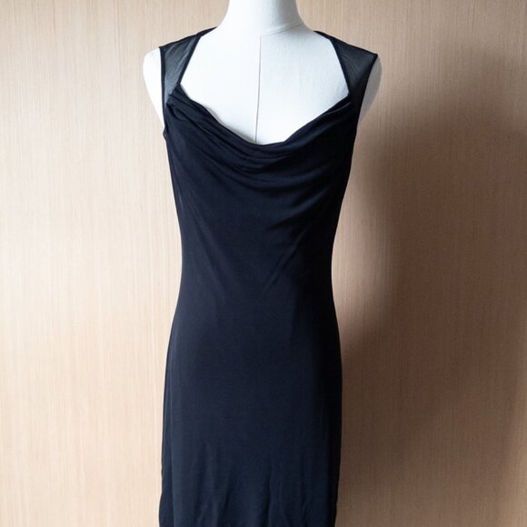 Laundry Cowl Neck Black‎ Dress with sheer back - Picture 1 of 7
